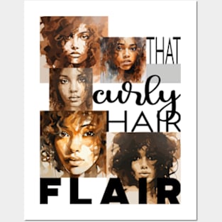 That curly hair flair - black text Posters and Art